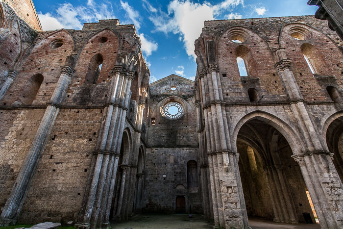 San Galgano Abbey and the hermitage of Montesiepi